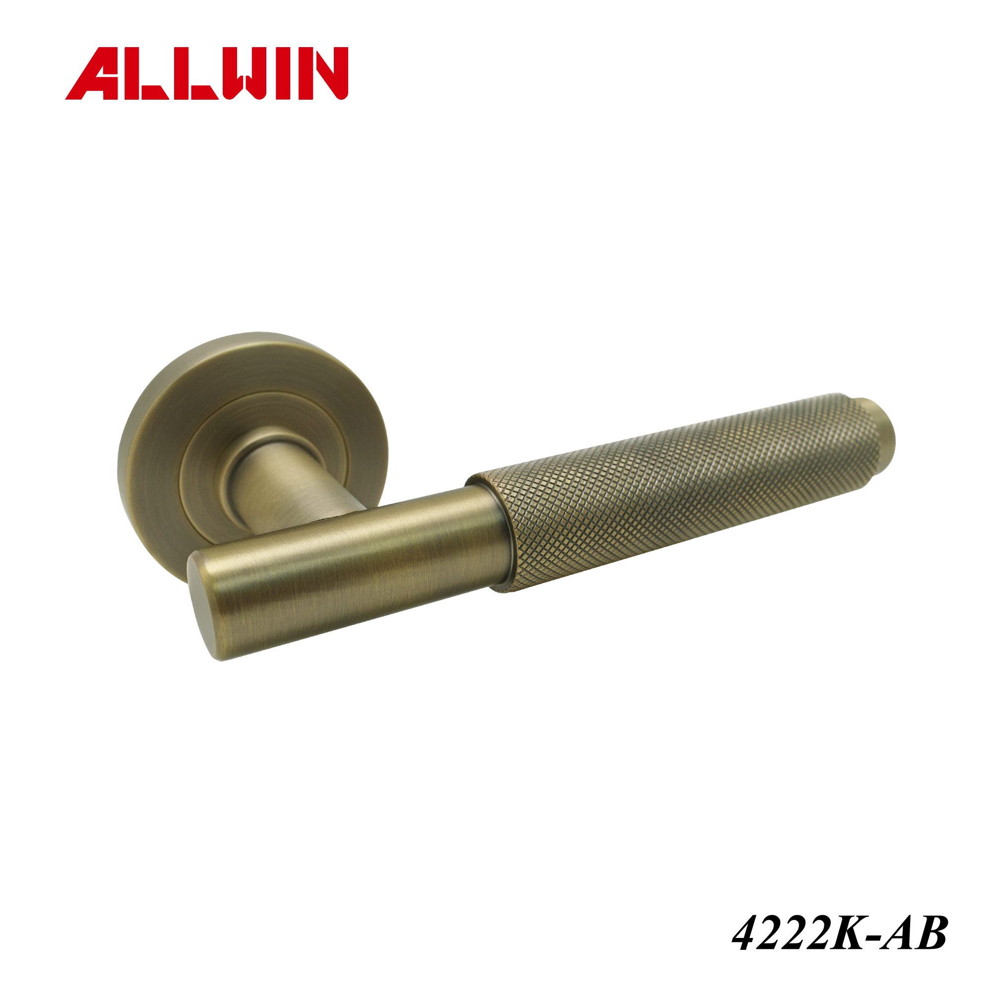 Aged Brass Knurled Door Lever Handle